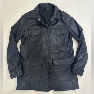 H&M Black Leather Jacket for Women